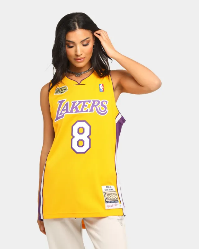 Mitchell & Ness Kobe Bryant NBA Finals '00-'01 #8 Authentic Los Angeles Lakers Jersey Yellow sold by Culture Kings