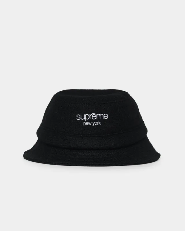 Supreme × HARRIS TWEED backet hat Supreme Harris Tweed Classic Logo Crusher Bucket Hat Black