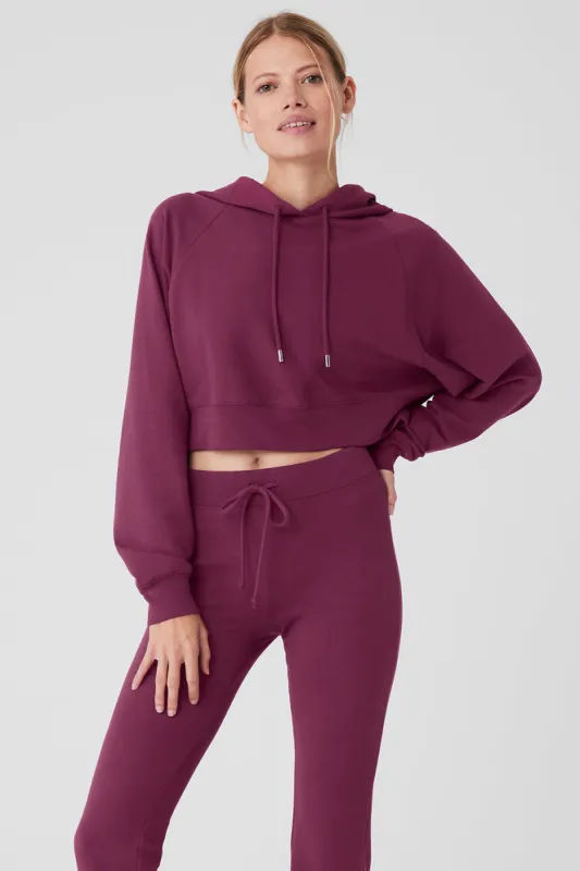 Cropped Double Take Hoodie - Wild Berry sold by Alo Yoga