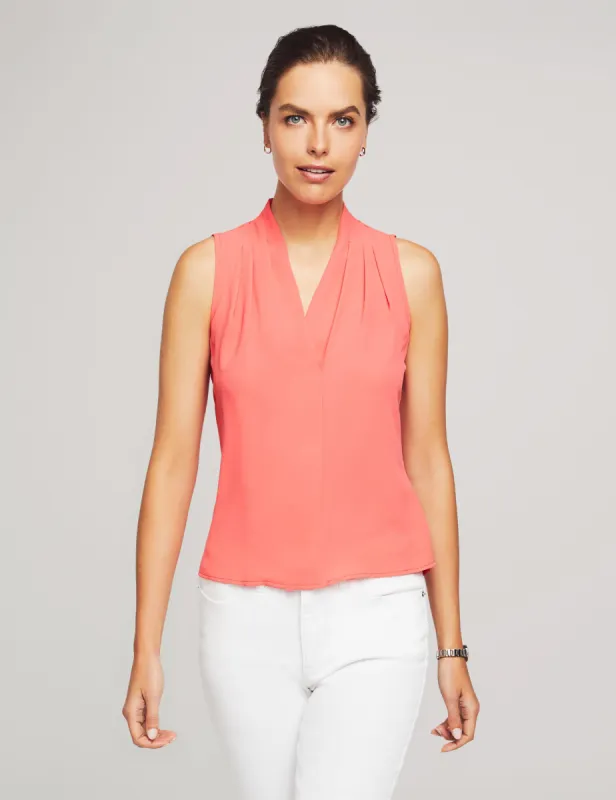 Sleeveless Pleated Shoulder Blouse- Clearance sold by Anne Klein