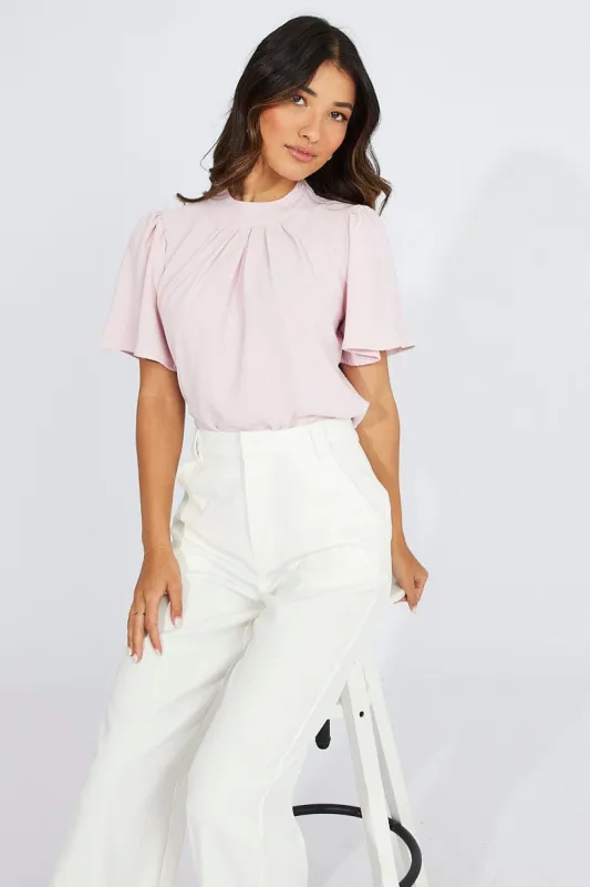Pink Top Short Sleeve sold by Ally Fashion