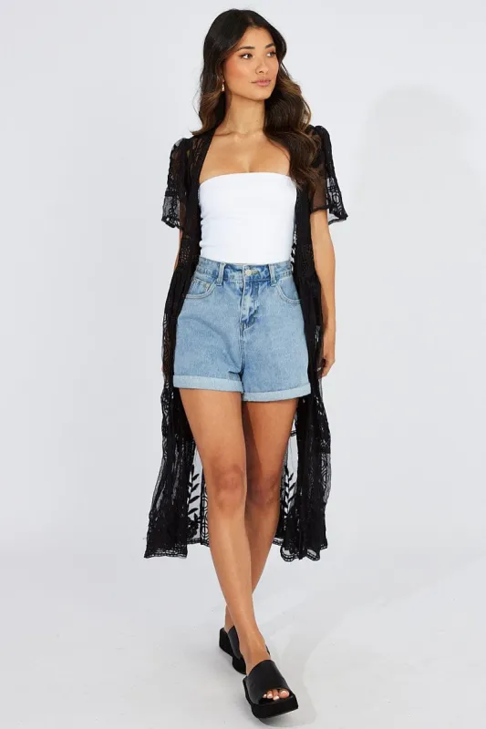 Black Kimono Short Sleeve sold by Ally Fashion