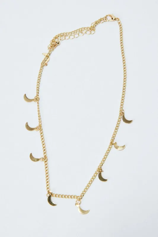 Gold Moon Pendent Necklace sold by Ally Fashion