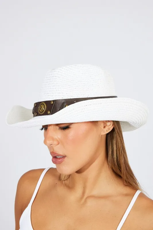White Straw Cowboy Hat sold by Ally Fashion