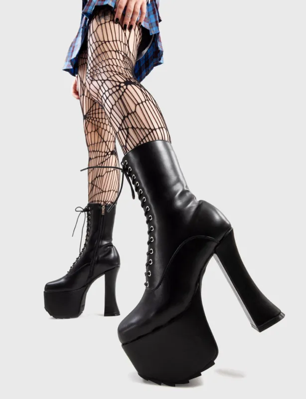 Lamoda Need To Know Women’s Chunky Platform Ankle Boots Black PU Classic sold by Lamoda