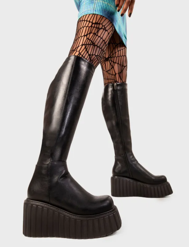 Pillow Talk Chunky Creeper Platform Knee High Boots sold by Lamoda
