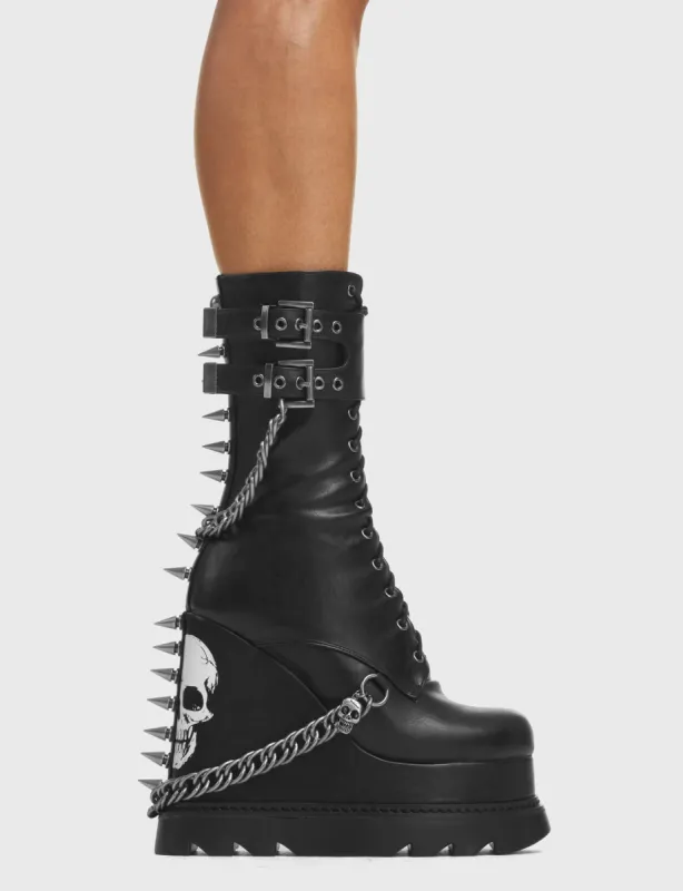 She's Dangerous Chunky Platform Ankle Boots sold by Lamoda