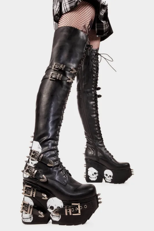 Irrational Thoughts Chunky Platform Thigh High Boots sold by Lamoda