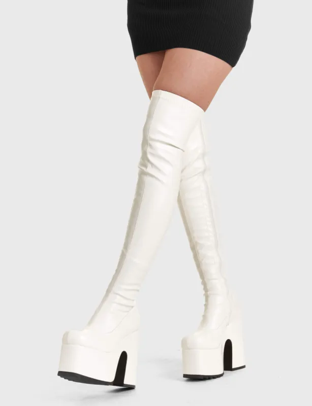 Not Ready Chunky Platform Thigh High Boots sold by Lamoda