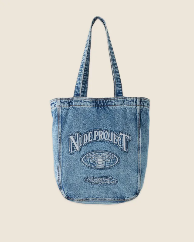 DENIM TOTE BAG BLUE sold by Nude Project