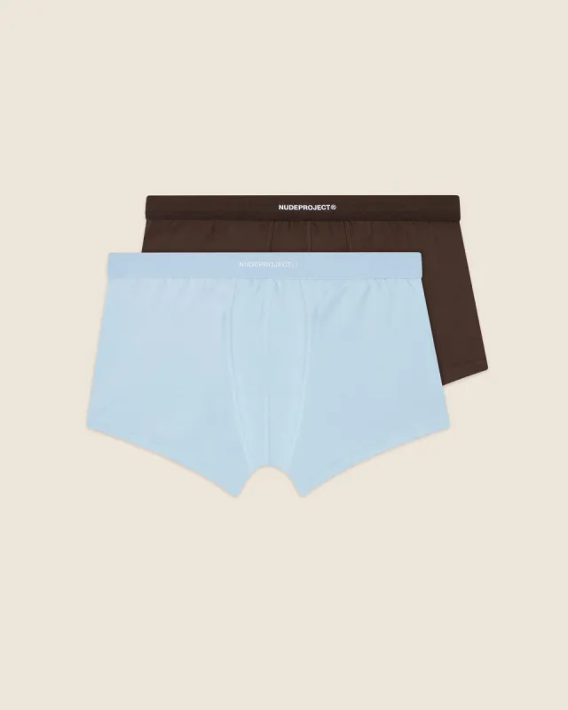 Jake Boxer Baby Blue/Brown 2Xpack sold by Nude Project