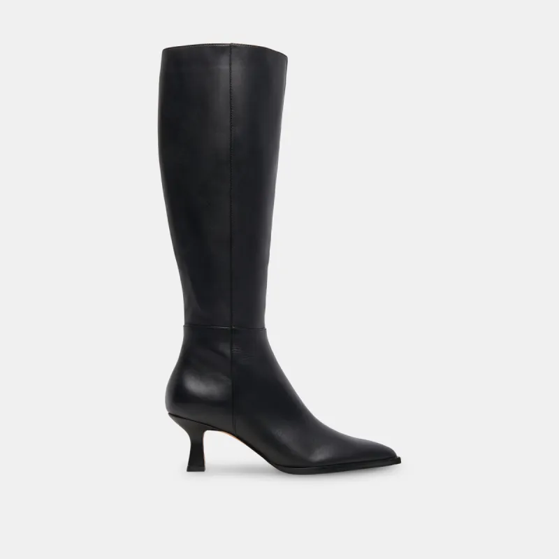 AUGGIE WIDE CALF BOOTS BLACK LEATHER sold by Dolce Vita