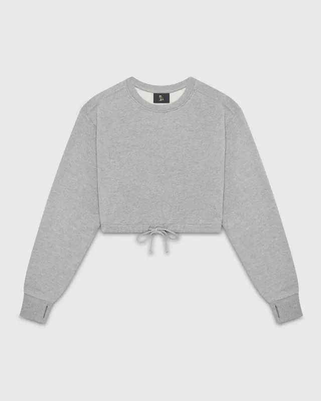 Cropped Crewneck Sweatshirt - Heather Grey sold by OVO