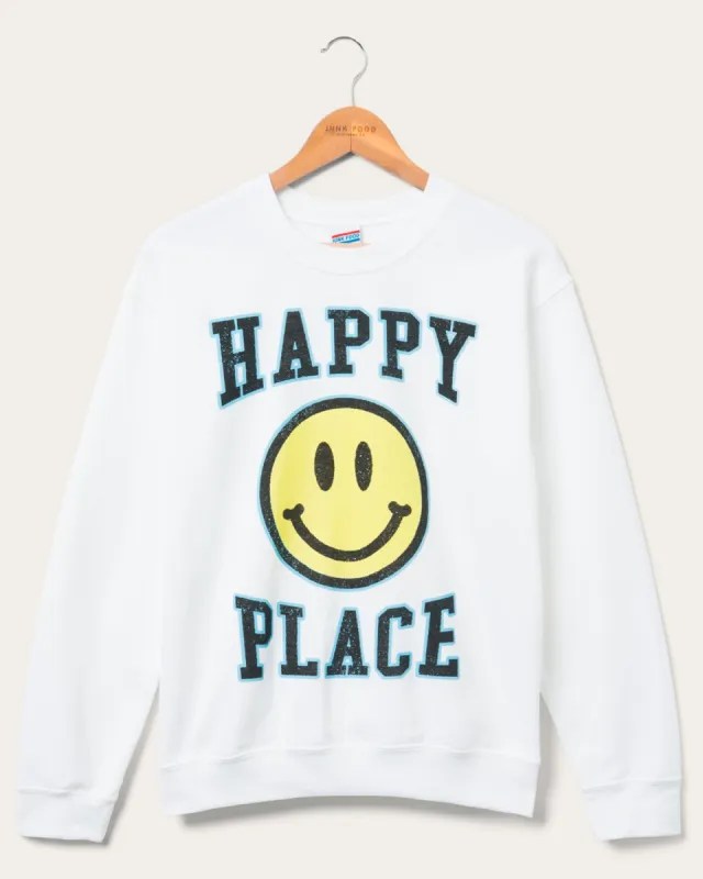 Women's Happy Place Flea Market Fleece sold by Junk Food Clothing