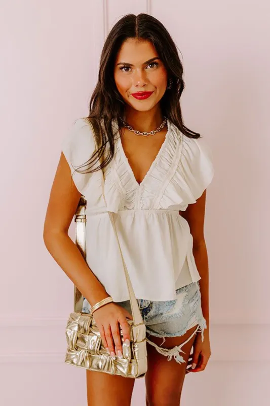 Share The Love Babydoll Top In Cream sold by Impressions