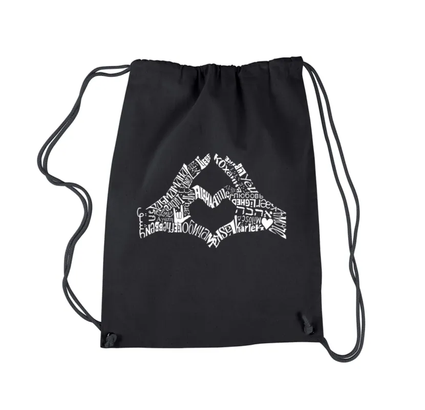 Finger Heart - Drawstring Backpack sold by LA Pop Art