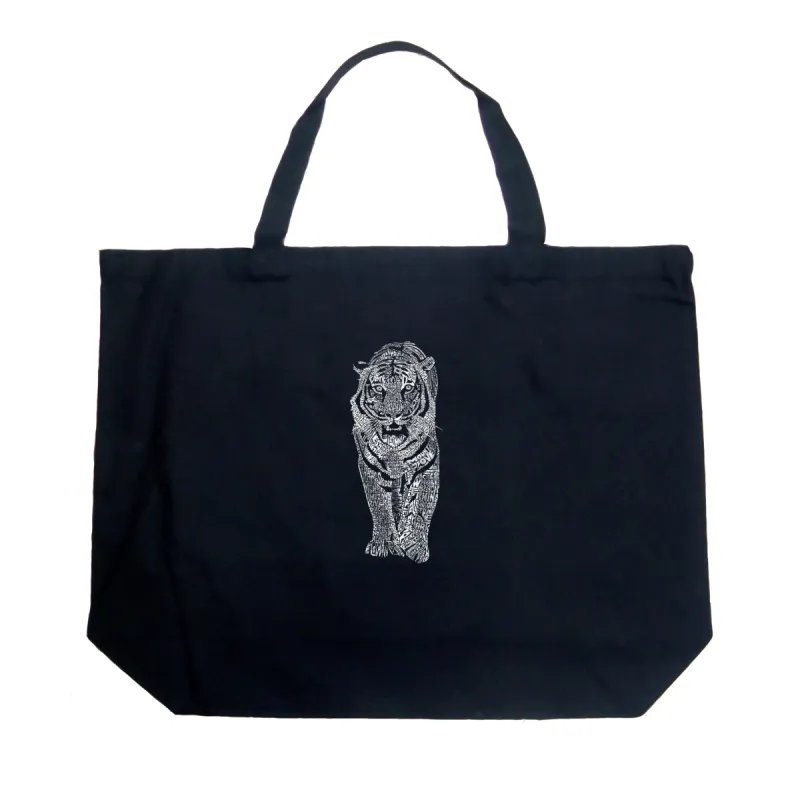 TIGER - Large Word Art Tote Bag sold by LA Pop Art