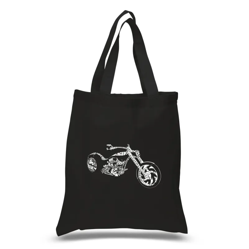 MOTORCYCLE - Small Word Art Tote Bag sold by LA Pop Art