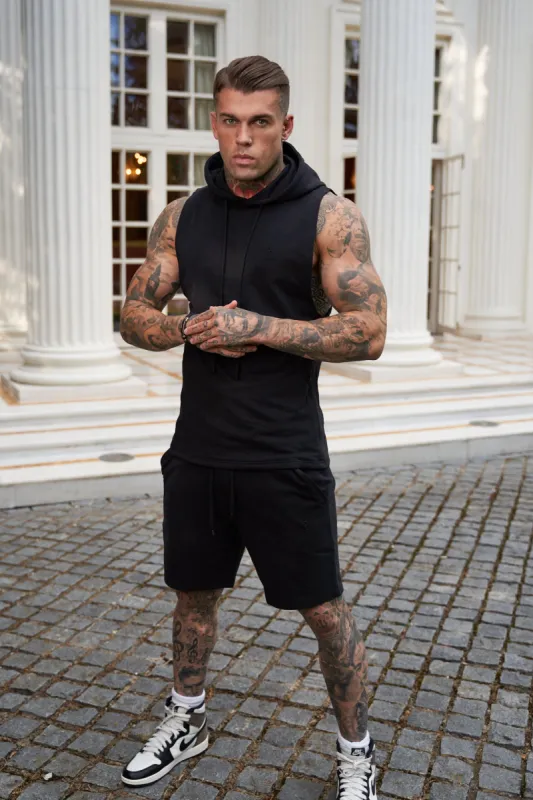 Father Sons Sleeveless Black Gym Hoodie - FSJH678 sold by Father Sons