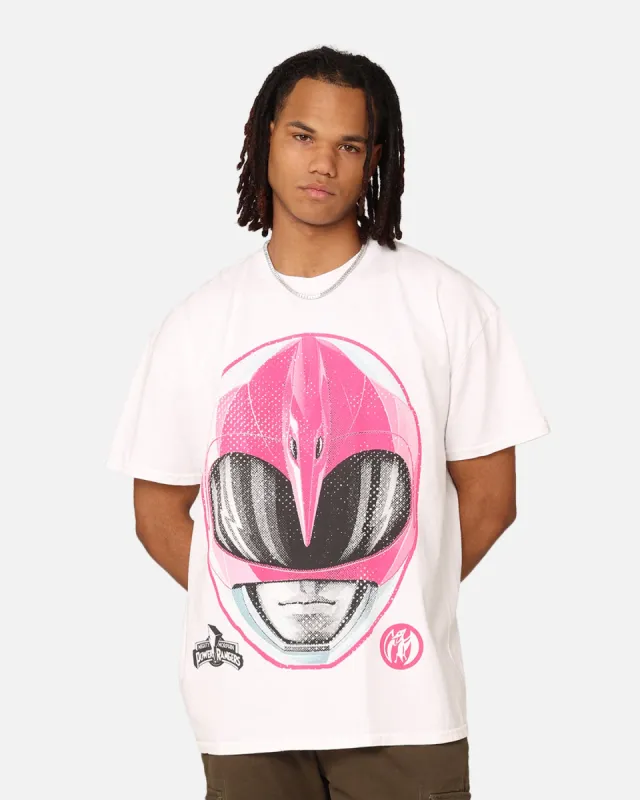 American Thrift X Power Rangers Pink Ranger Big Head Heavyweight T-Shirt White sold by Culture Kings