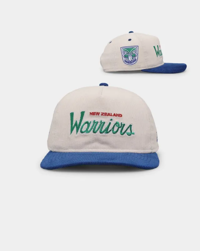New Era New Zealand Warriors 'NRL Retro Script Corduroy' Golfer Snapback Chrome White sold by Culture Kings