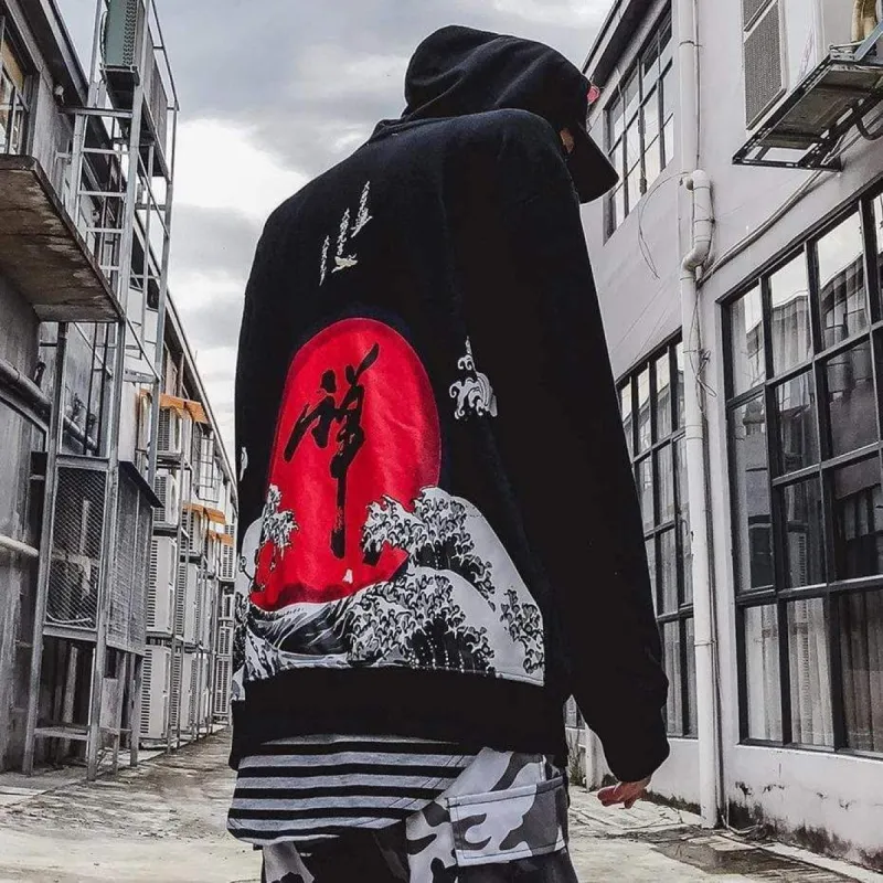 Japanese Wave Hoodie sold by Yugen Theory
