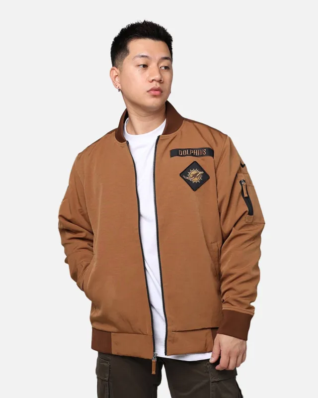 Nike Miami Dolphins 'Salute To Service' Bomber Jacket Ale Brown/Caca sold by Culture Kings