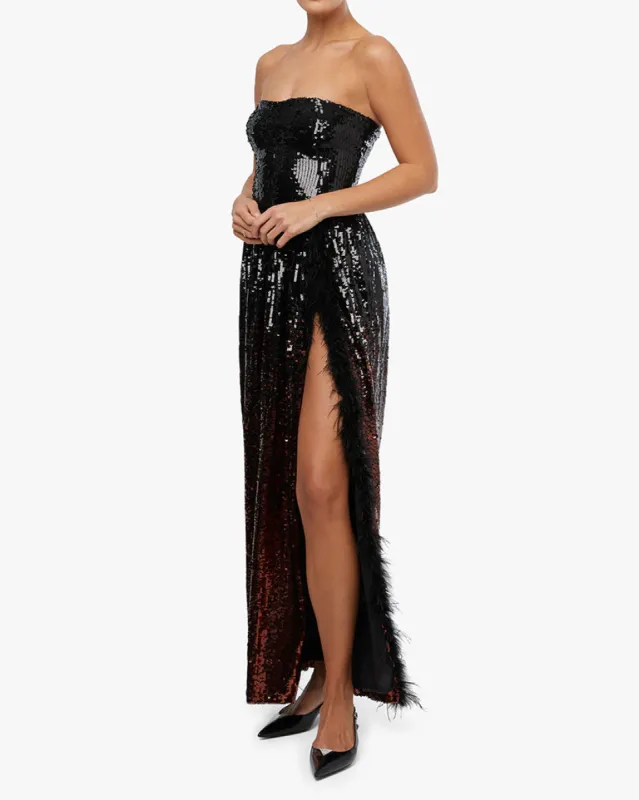 Corset Feathered Gown sold by WeWoreWhat