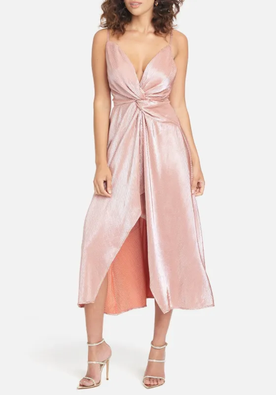Twist Front High Slit Gown sold by Bebe