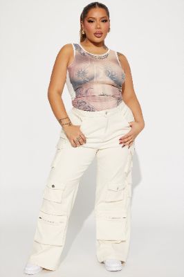 Elliana Cargo Pant - Ivory sold by Fashion Nova