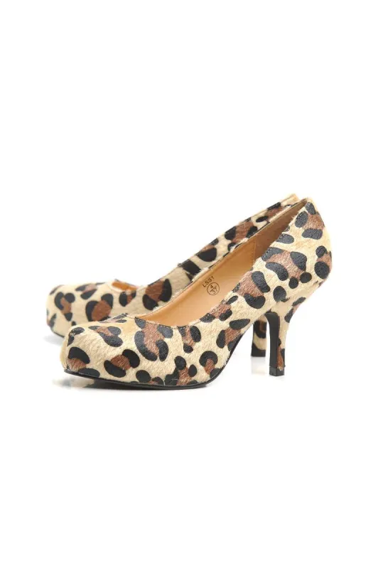 Suede  Leopard Kitten Heels sold by AX Paris