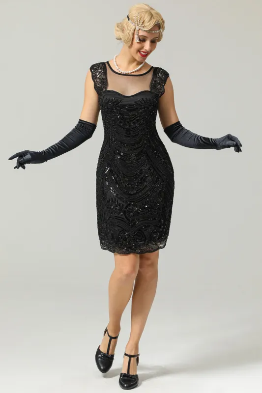 1920s Sequined Flapper Dress sold by Zapaka