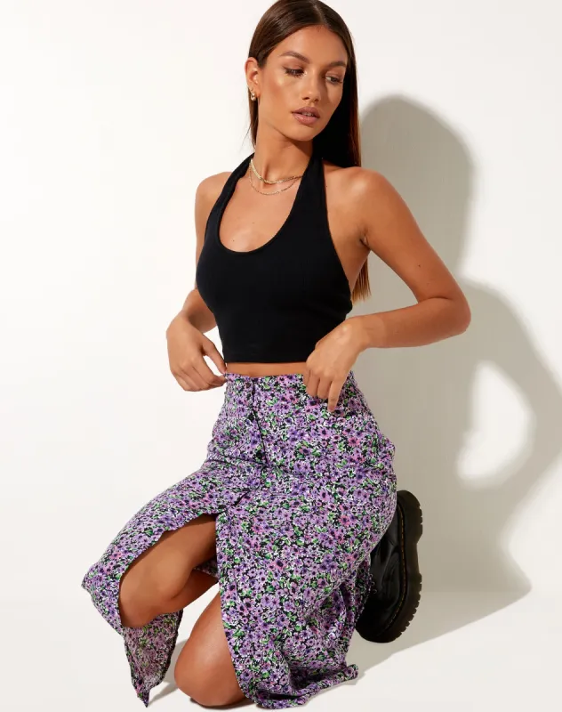 Rima Midi Skirt in Lilac Blossom sold by Motel Rocks