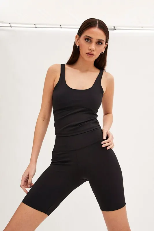 Black Tank Top Sleeveless Underseam Activewear sold by Ally Fashion