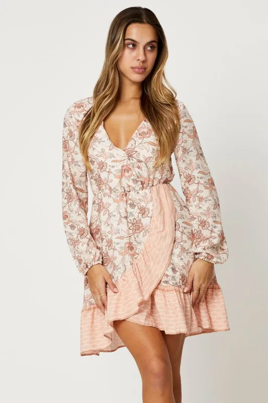 Print Wrap Dress Long Sleeve Mini sold by Ally Fashion