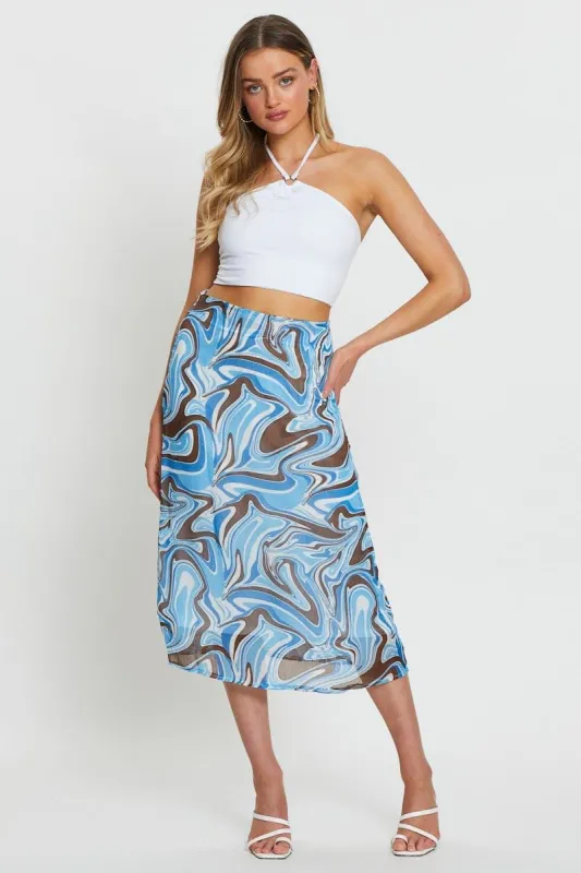 Print Midi Skirt Relaxed sold by Ally Fashion