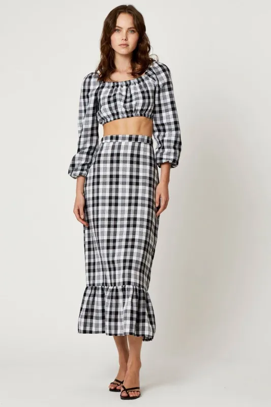 Check Midi Skirt Set sold by Ally Fashion