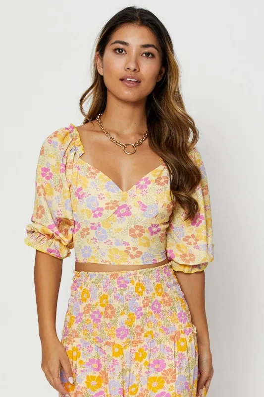 Print Crop Top Short Sleeve sold by Ally Fashion