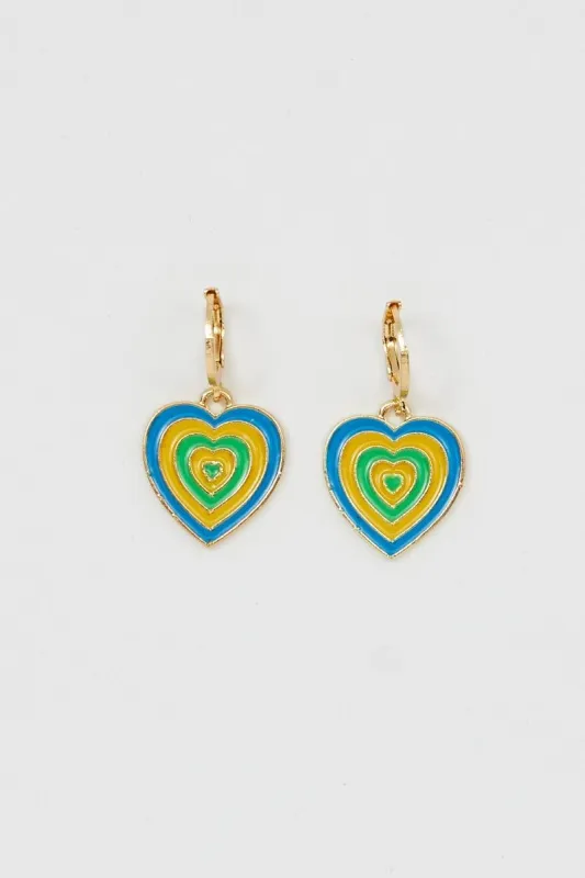 Green Heart Drop Earrings sold by Ally Fashion