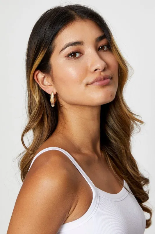 Metallic Chunky Acrylic Hoop Earrings sold by Ally Fashion