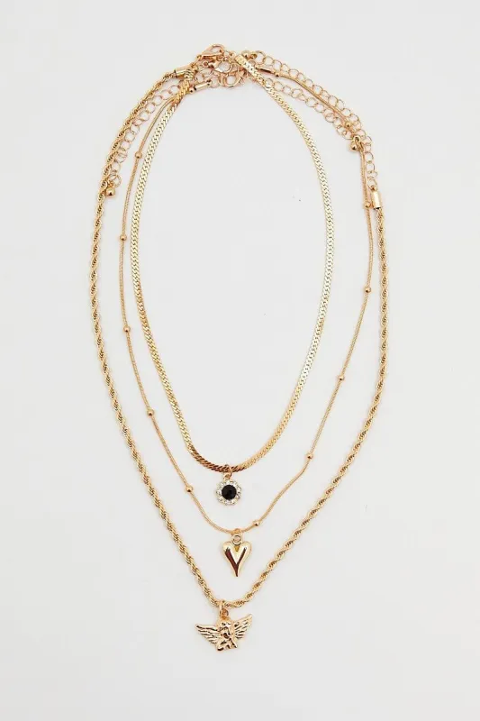 Gold Angel Decor Necklace Set sold by Ally Fashion