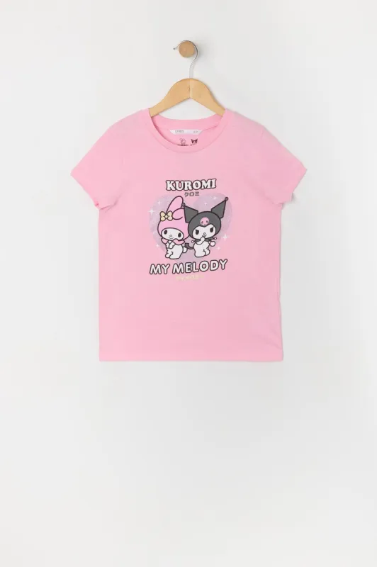 Girls Kuromi My Melody Graphic T-Shirt sold by Urban Planet