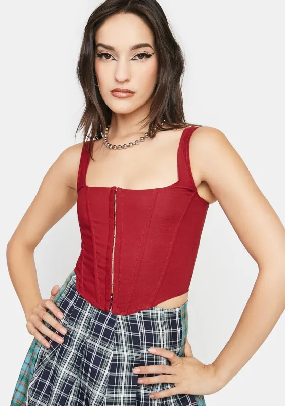 Wine In My Pocket Corset Top sold by Dolls Kill