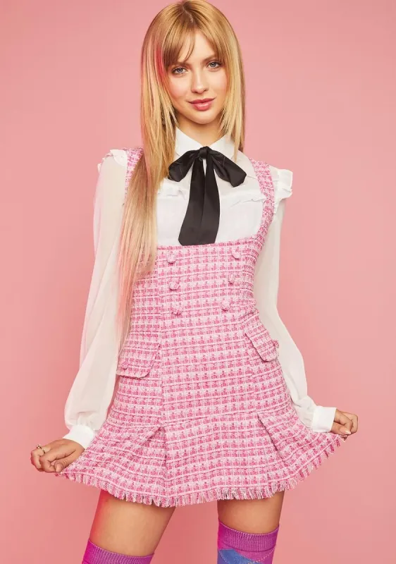 Secret Crush Tweed Pinafore Dress sold by Dolls Kill