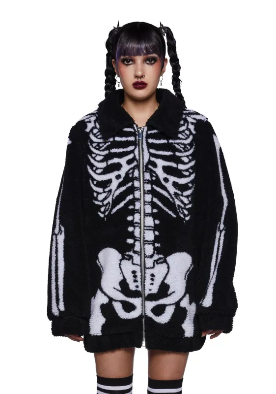 Bare Bones Sherpa Jacket sold by Dolls Kill