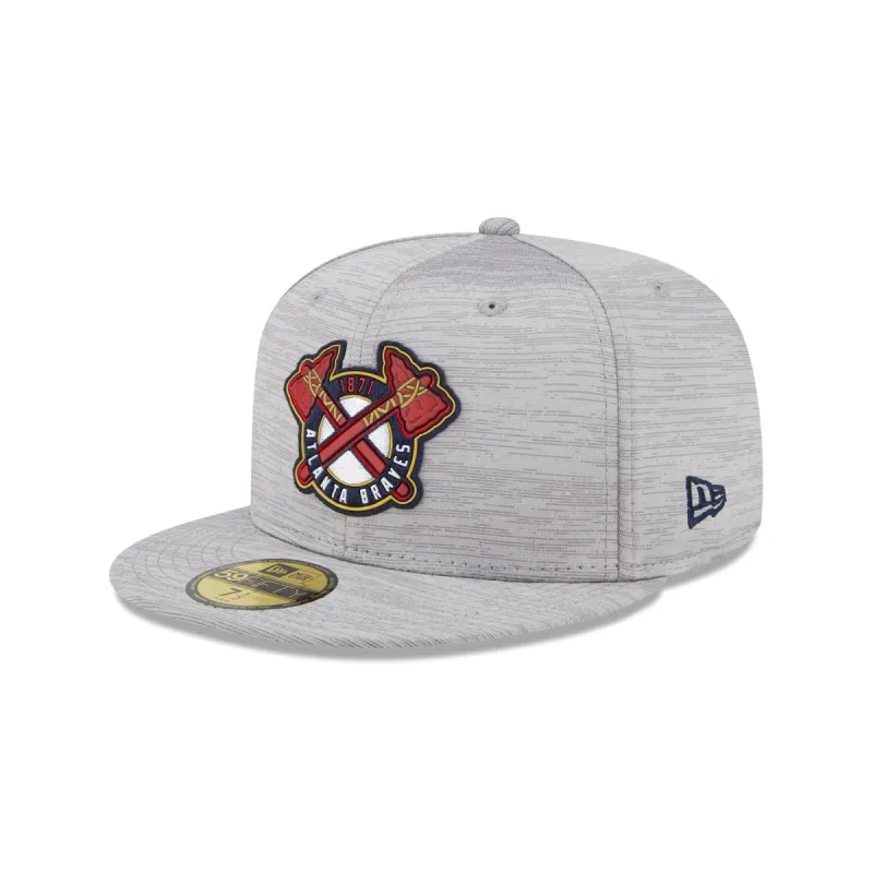 Atlanta Braves 2023 Clubhouse Gray 59FIFTY Fitted Hat sold by New Era