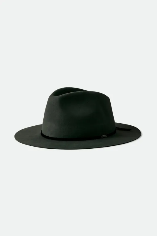 Wesley Packable Fedora - Washed Black sold by Brixton