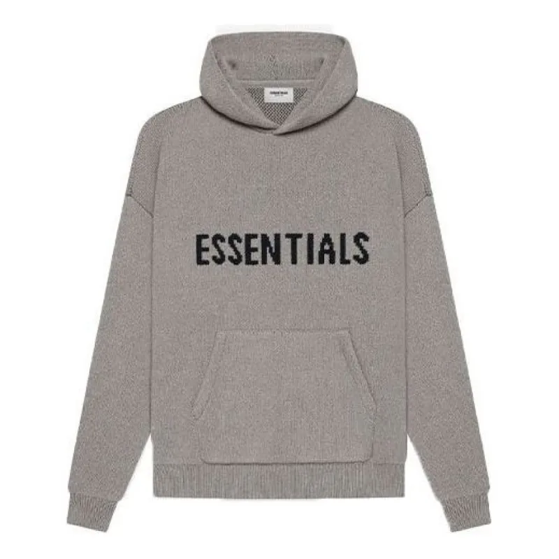 Fear of God Essentials SS21 Knit Hoodie 'Dark Heather Oatmeal' FOG-SS21-617 sold by KicksCrew