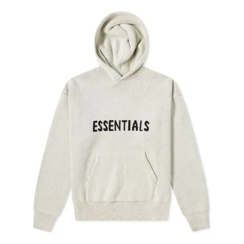 Fear of God Essentials FW21 Knit Logo Hoodie 'Oatmeal' FOG-FW21-101 sold by KicksCrew