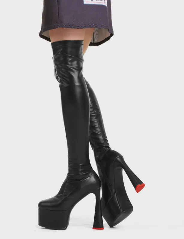 Answer Platform Thigh High Boots sold by Lamoda